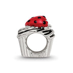 Sterling Silver Reflections Enameled Strawberry Cupcake Bead
