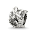 Sterling Silver Reflections Lizard on a Log Bead