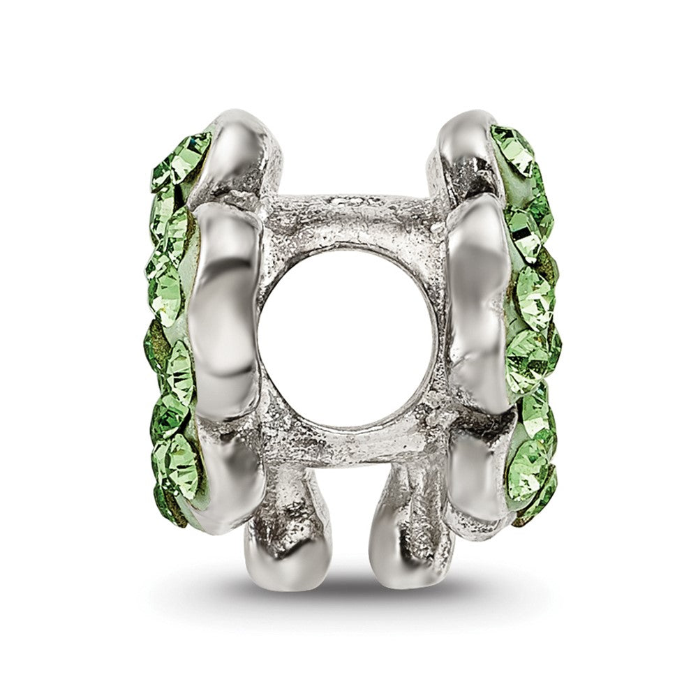 Sterling Silver Reflections Light Green Preciosa Crystal Clover Bead