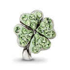 Sterling Silver Reflections Light Green Preciosa Crystal Clover Bead