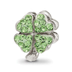 Sterling Silver Reflections Light Green Preciosa Crystal Clover Bead