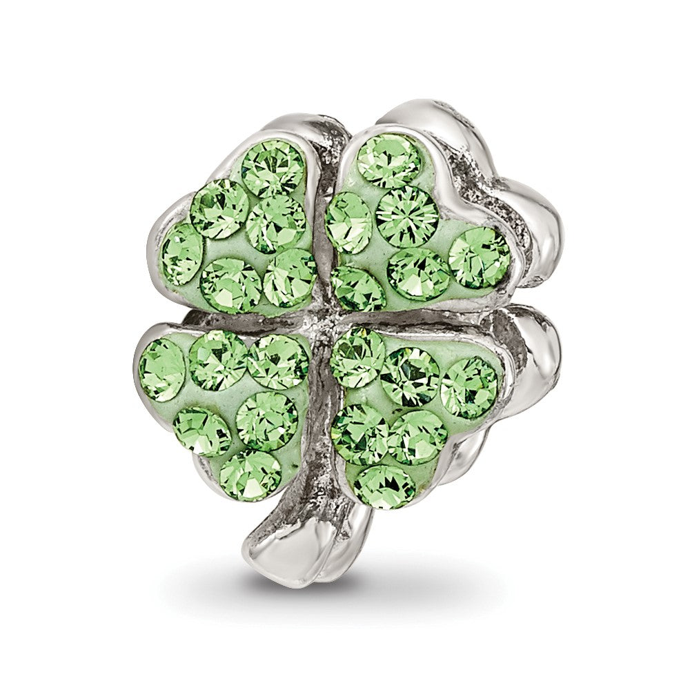 Sterling Silver Reflections Light Green Preciosa Crystal Clover Bead