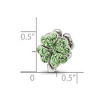 Sterling Silver Reflections Light Green Preciosa Crystal Clover Bead