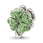 Sterling Silver Reflections Light Green Preciosa Crystal Clover Bead