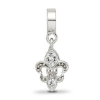 Sterling Silver Reflections Clear Preciosa Crystal Fleur De Lis Bead