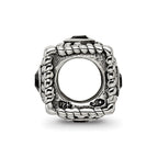Sterling Silver Reflections Square 4 CZ Bead