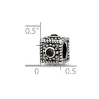 Sterling Silver Reflections Square 4 CZ Bead