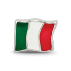 Sterling Silver Reflections Enameled Italy Flag Bead