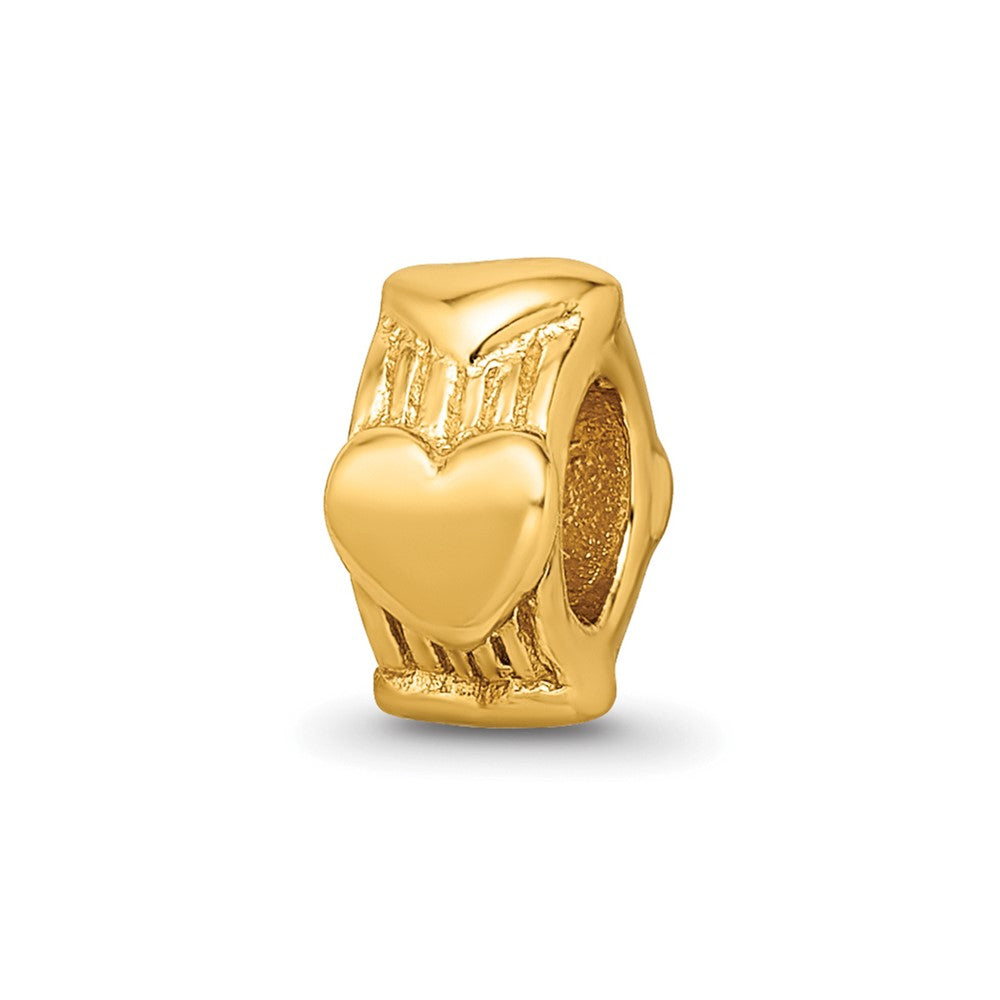 Sterling Silver Gold-plated Reflections Heart Bead