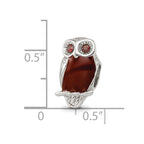 Sterling Silver Reflections Brown Enameled Wise Owl Bead