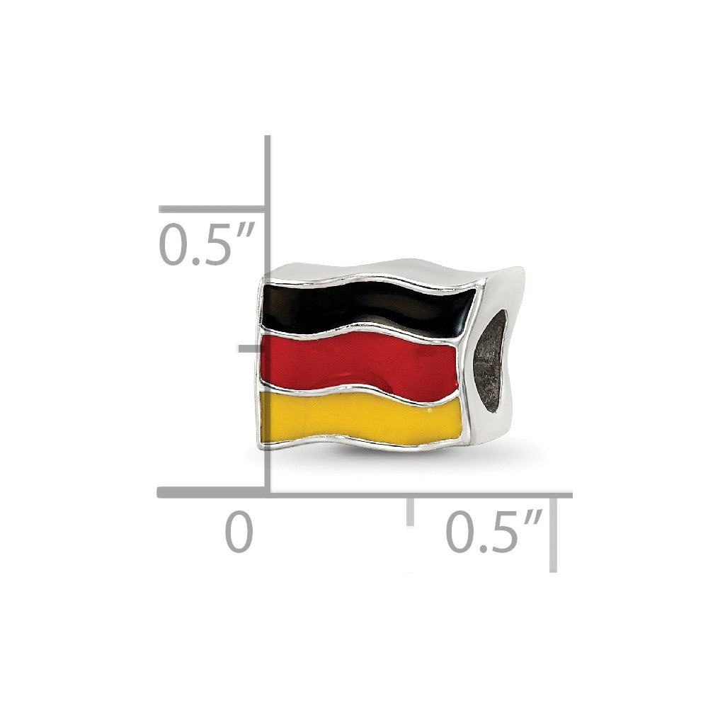 Sterling Silver Reflections Enameled Germany Flag Bead