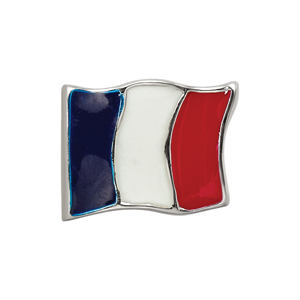 Sterling Silver Reflections Enameled France Flag Bead