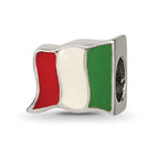 Sterling Silver Reflections Enameled Mexico Flag Bead