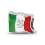 Sterling Silver Reflections Enameled Mexico Flag Bead