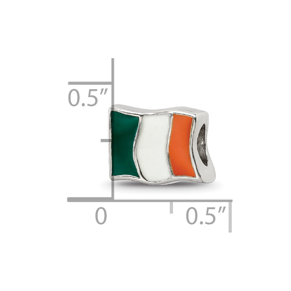 Sterling Silver Reflections Enameled Ireland Flag Bead