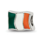 Sterling Silver Reflections Enameled Ireland Flag Bead