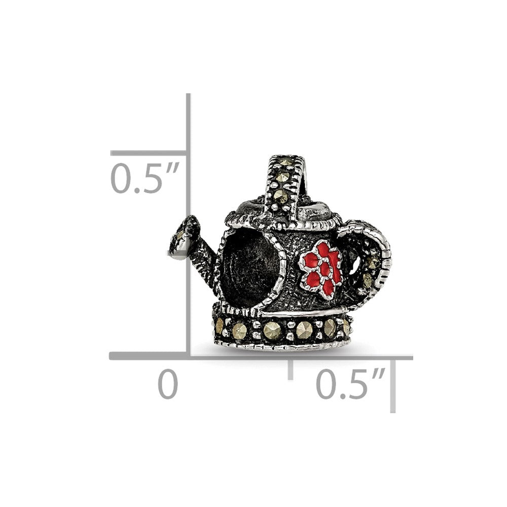 Sterling Silver Reflections Enameled Marcasite Watering Can Bead