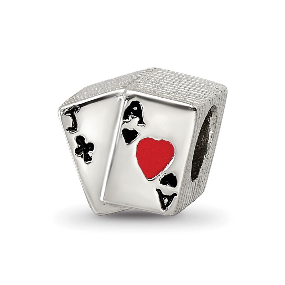 Sterling Silver Reflections Enameled Blackjack Bead