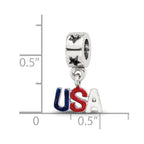 Sterling Silver Reflections Enameled USA Dangle Bead