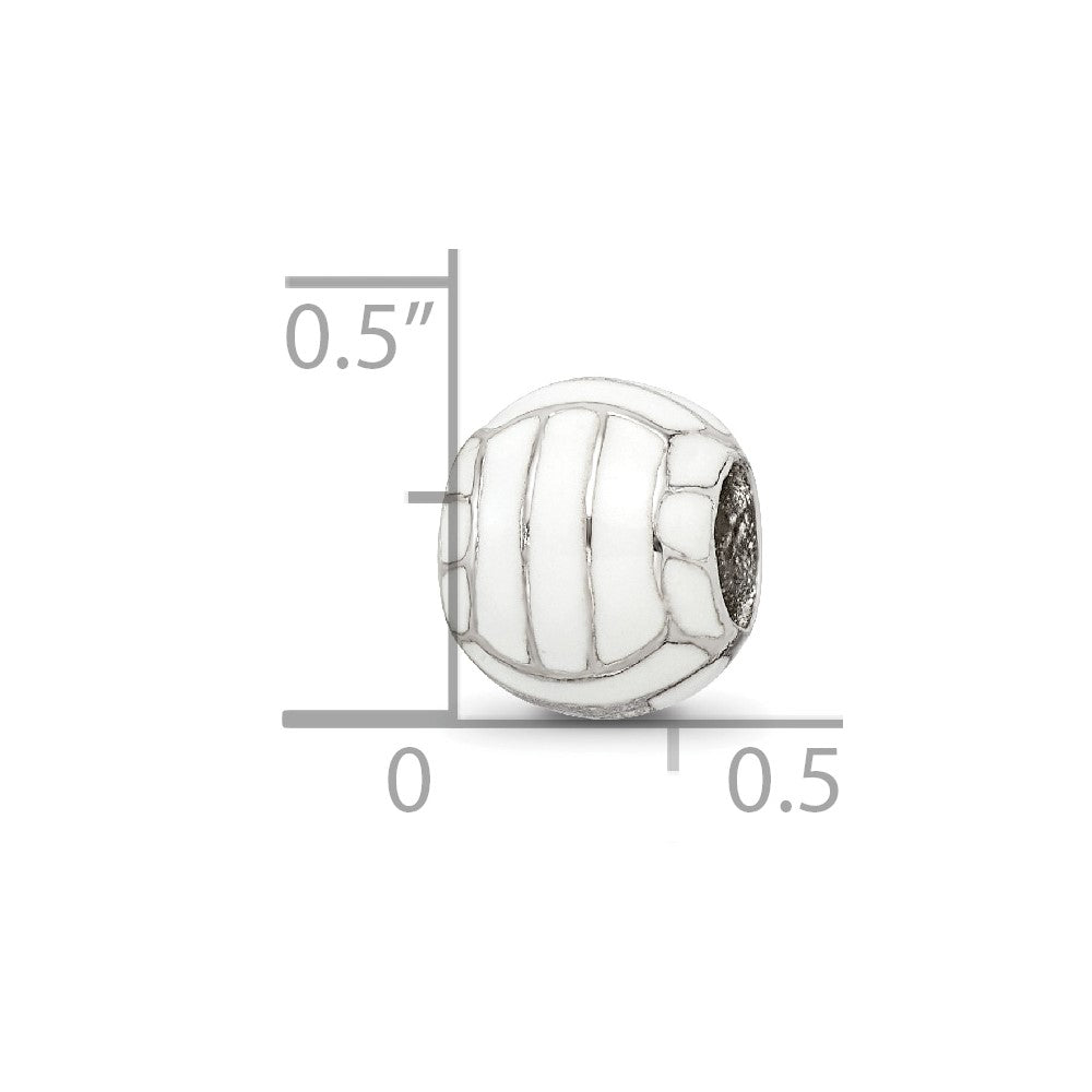 Sterling Silver Reflections Enameled Volleyball Bead