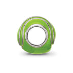 Sterling Silver Reflections Enameled Tennis Ball Bead