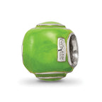 Sterling Silver Reflections Enameled Tennis Ball Bead