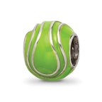 Sterling Silver Reflections Enameled Tennis Ball Bead