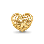 Sterling Silver Gold-plated Reflections Scroll Heart Bead