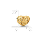 Sterling Silver Gold-plated Reflections Scroll Heart Bead