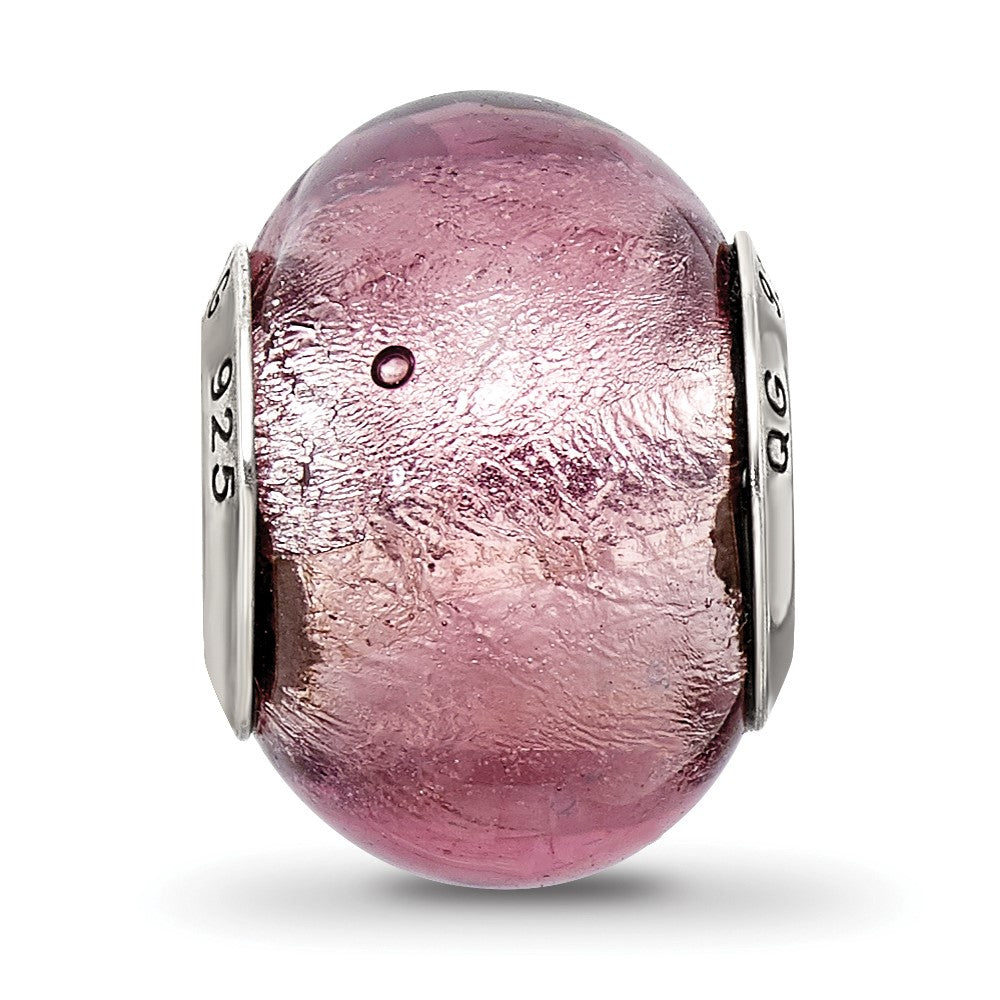 Sterling Silver Reflections Lavender Italian Murano Bead