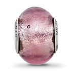 Sterling Silver Reflections Lavender Italian Murano Bead