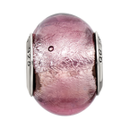 Sterling Silver Reflections Lavender Italian Murano Bead