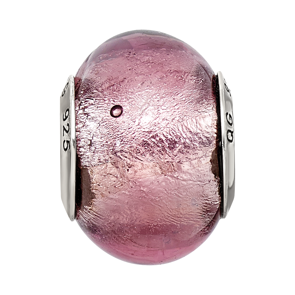 Sterling Silver Reflections Lavender Italian Murano Bead