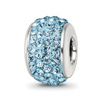 Sterling Silver Reflections Sky Blue Full Preciosa Crystal Bead