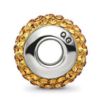 Sterling Silver Reflections Orange Full Preciosa Crystal Bead