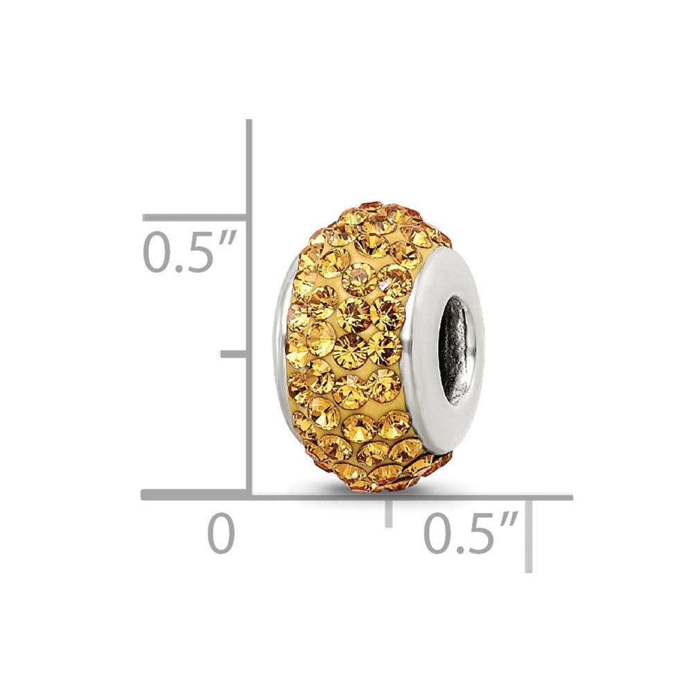 Sterling Silver Reflections Orange Full Preciosa Crystal Bead