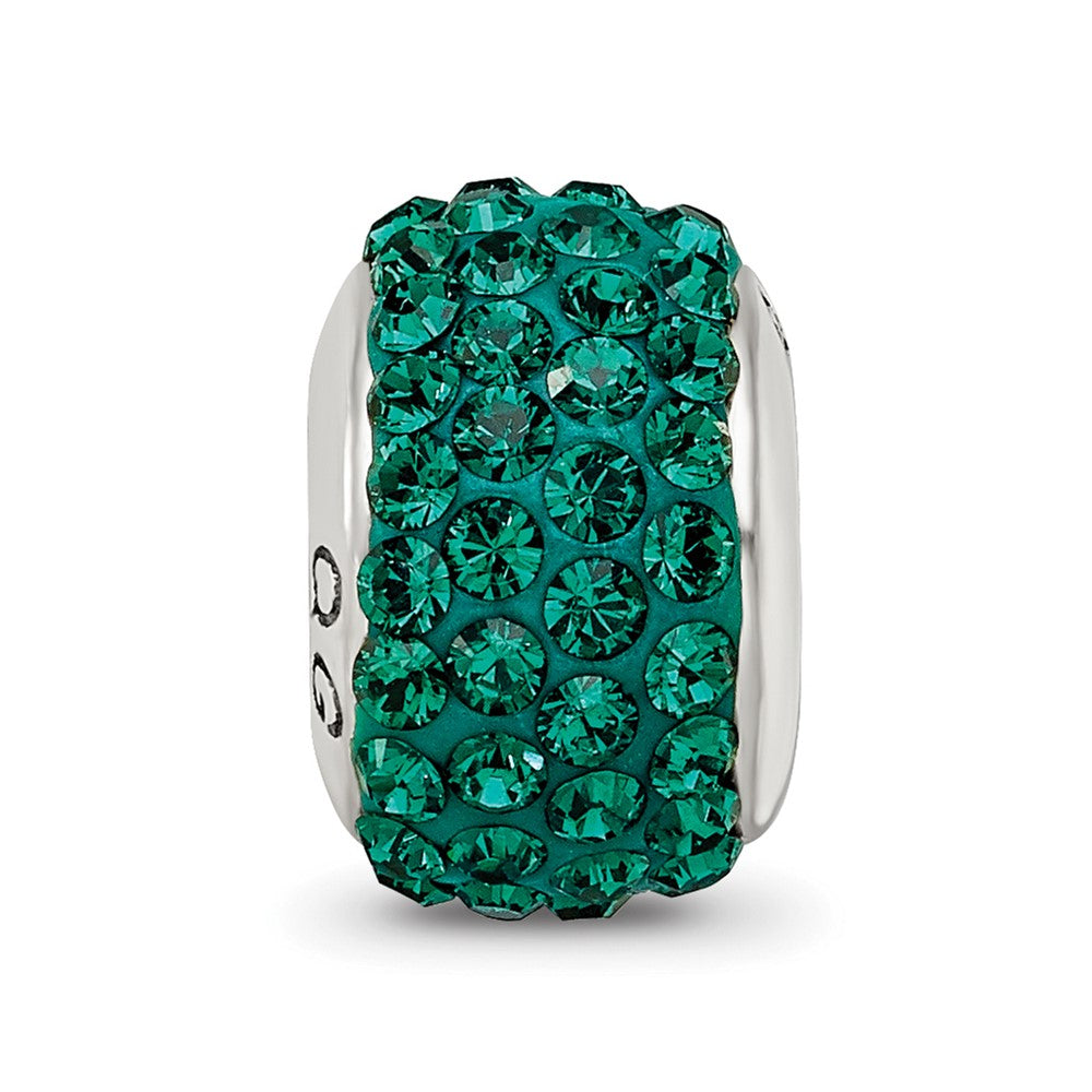 Sterling Silver Reflections Medium Green Full Preciosa Crystal Bead