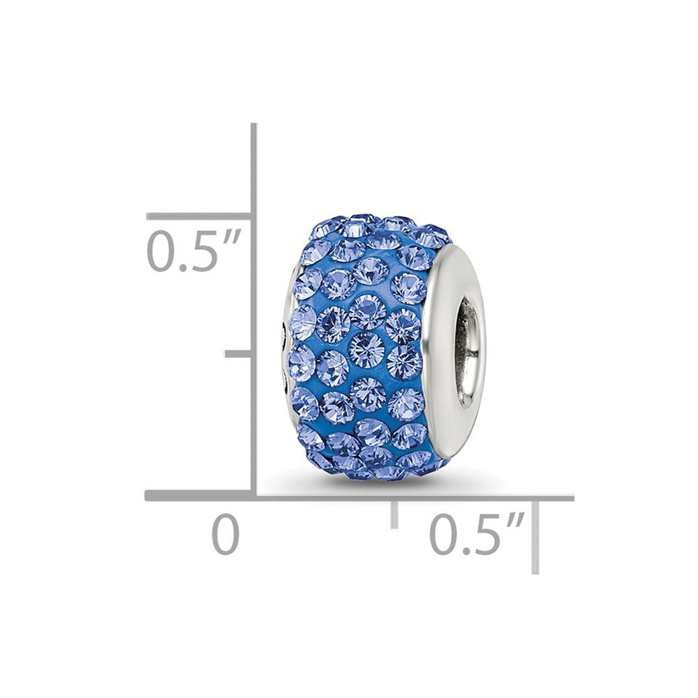 Sterling Silver Reflections Blue Full Preciosa Crystal Bead