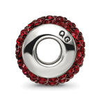 Sterling Silver Reflections Dark Maroon Full Preciosa Crystal Bead