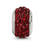 Sterling Silver Reflections Dark Maroon Full Preciosa Crystal Bead