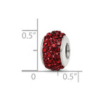 Sterling Silver Reflections Dark Maroon Full Preciosa Crystal Bead