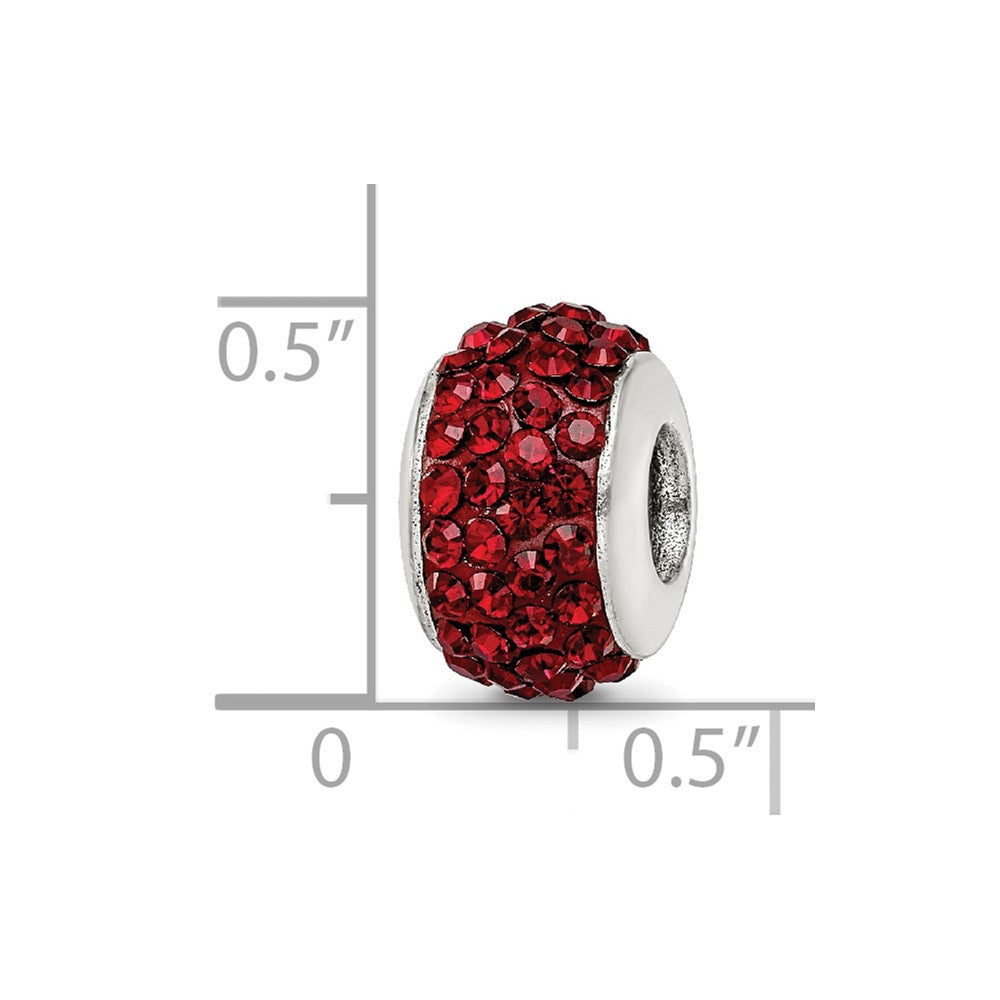 Sterling Silver Reflections Dark Maroon Full Preciosa Crystal Bead