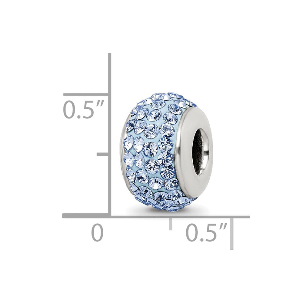 Sterling Silver Reflections Light Blue Full Preciosa Crystal Bead