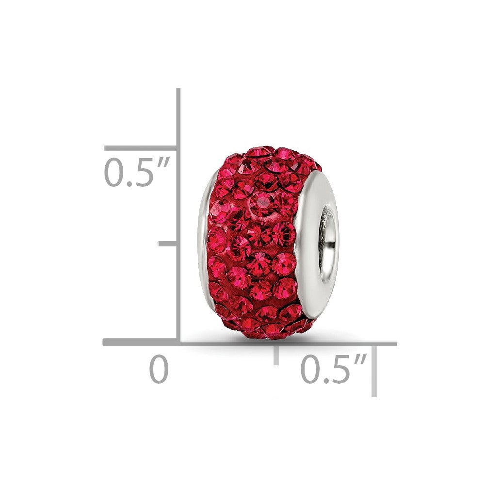 Sterling Silver Reflections Red Full Preciosa Crystal Bead