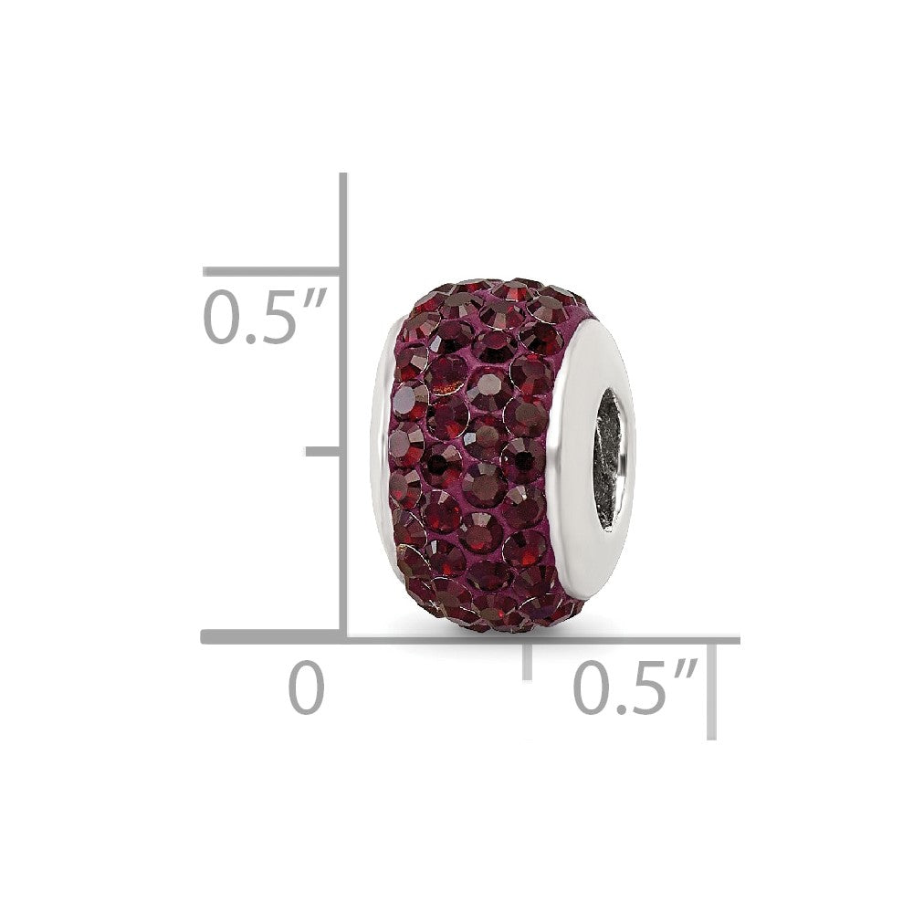 Sterling Silver Reflections Crimson Full Preciosa Crystal Bead