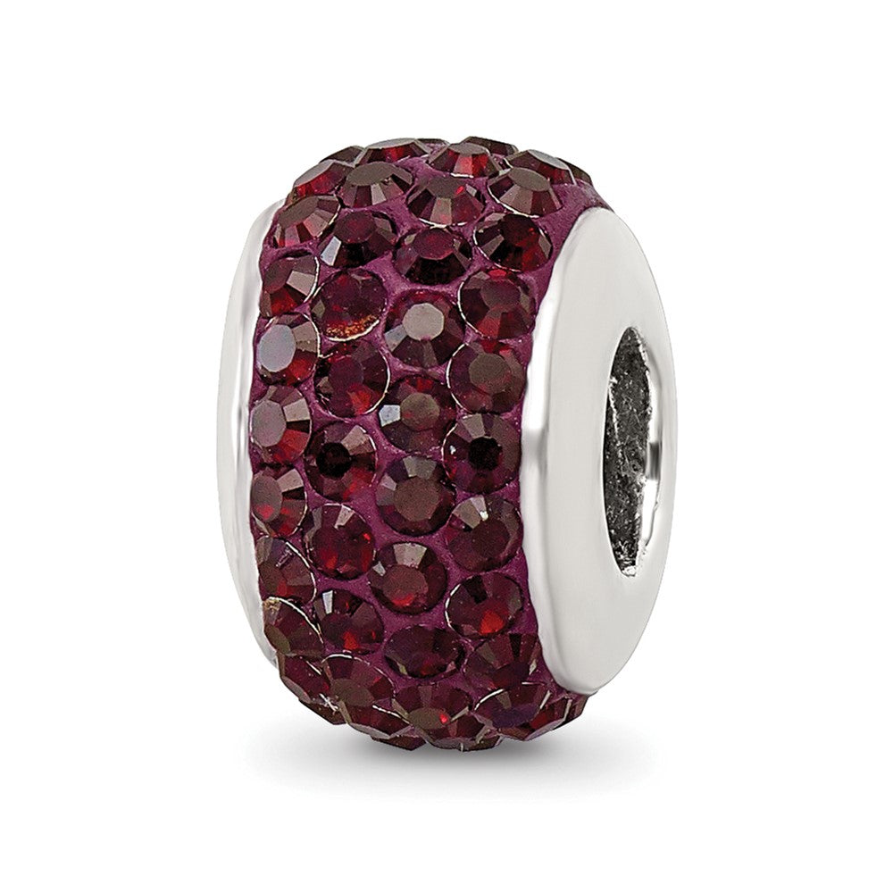 Sterling Silver Reflections Crimson Full Preciosa Crystal Bead