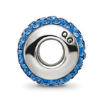 Sterling Silver Reflections Medium Blue Full Preciosa Crystal Bead