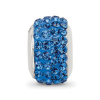 Sterling Silver Reflections Medium Blue Full Preciosa Crystal Bead