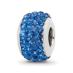 Sterling Silver Reflections Medium Blue Full Preciosa Crystal Bead