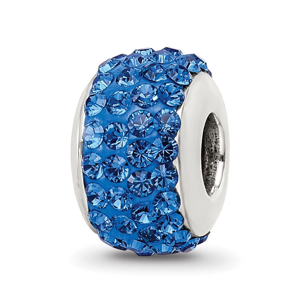 Sterling Silver Reflections Medium Blue Full Preciosa Crystal Bead